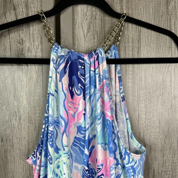 Lilly Pulitzer Pink and Blue With Shorts Pickerball Tennis Halter Sz M Excellent - Picture 7 of 10